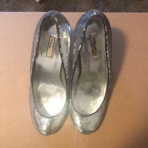 Report Signature Silver Sequin Heels